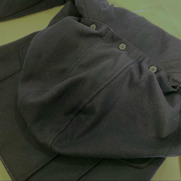 NEW Pea Coat Maralyn & Me Navy Hooded Juniors Size Large - Picture 6 of 16